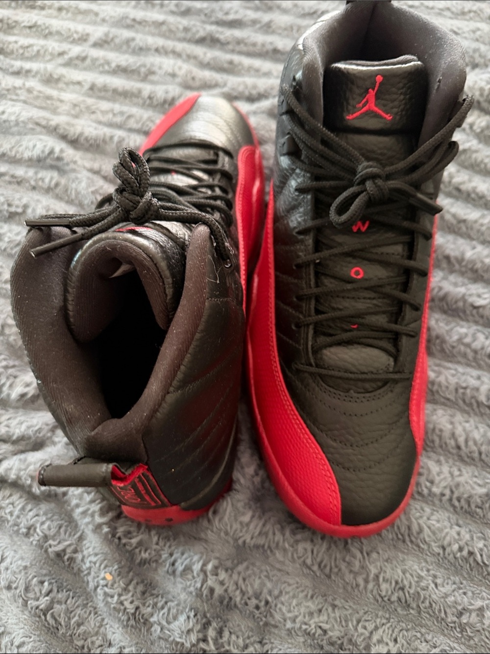 Jordan Retro High-Top Sneakers in Black and Red